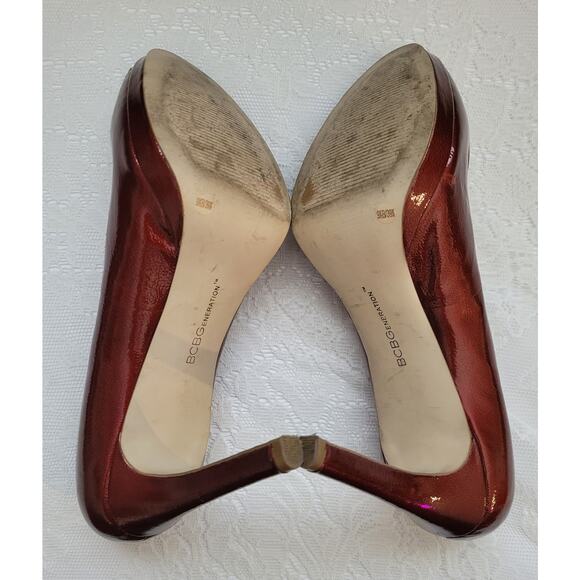 BCBGeneration Patent Leather Burgundy Stilettos, Sz. Approx 9 - Picture 7 of 8
